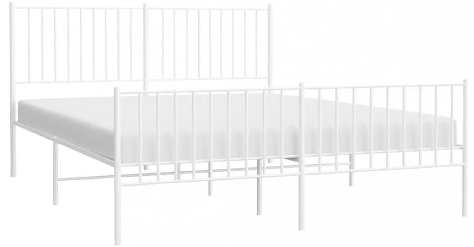 fehér fém ágykeret fej- és lábtámlával 160x200 cm