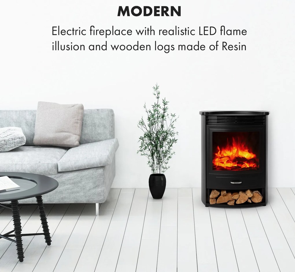 Klarstein Bormio S, elektromos kandalló, 950/1900 W, termosztát, heti időzítő