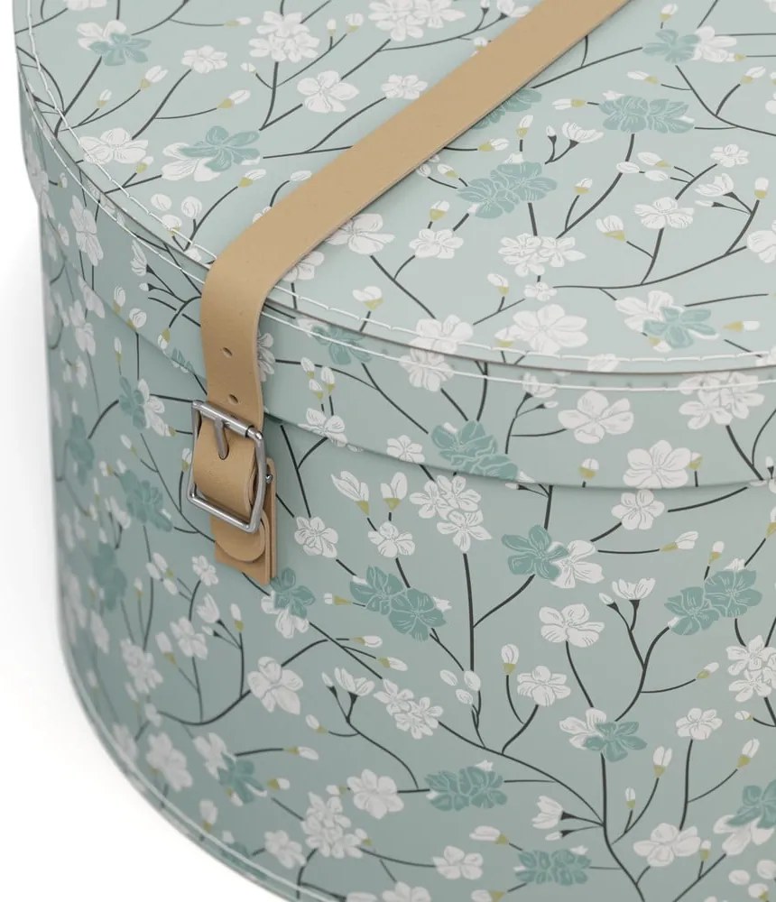 Világoszöld fedeles karton tárolódoboz szett 2 db-os ø 37,5x25,5 cm Rut Paper Laminate – Bigso