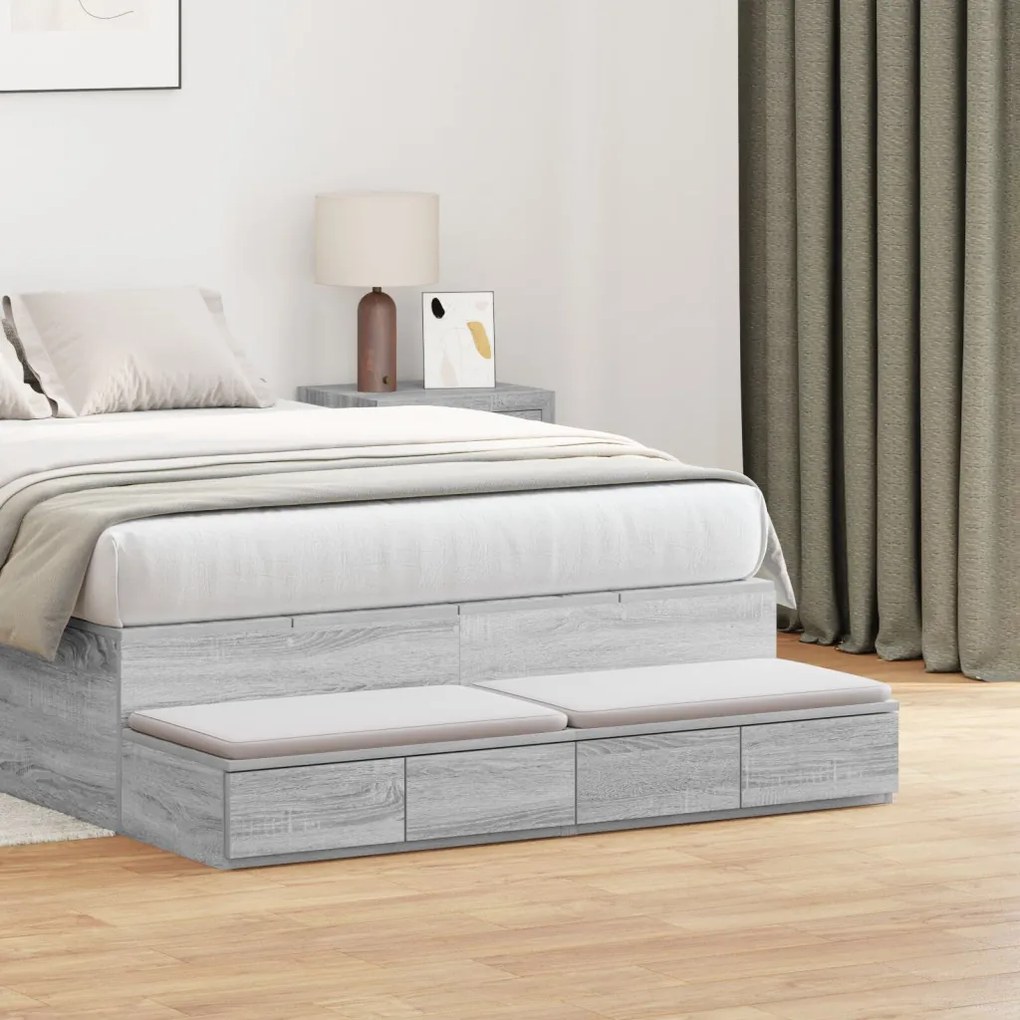Ágyfiókok fiókkal Szürke sonoma 120 x 36.5 x 16.5 cm Faanyag