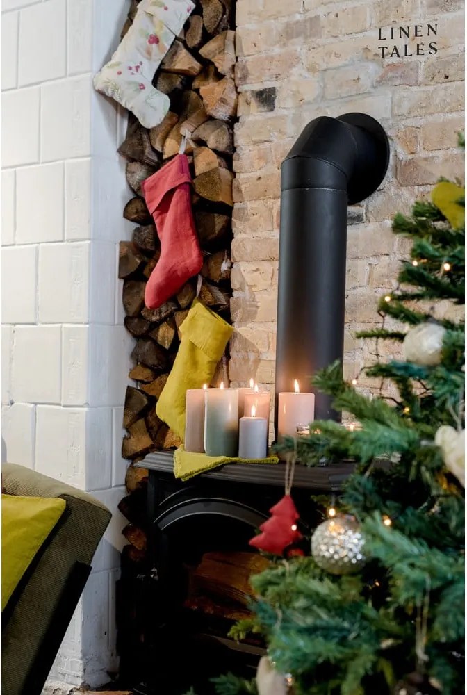 Textil Mikulás zokni Red Pear – Linen Tales