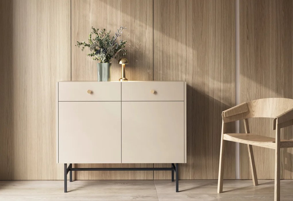 DIMANO komód, 104,4x89,4x39, krém