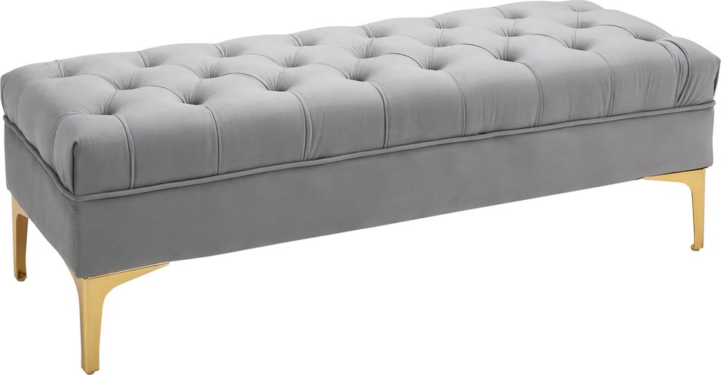 HOMCOM Pad, Ágy Pad, Cipő Pad Lábakkal, Hálószoba, Bársonyos Világosszürke 118 x 45 x 42 cm | Aosom