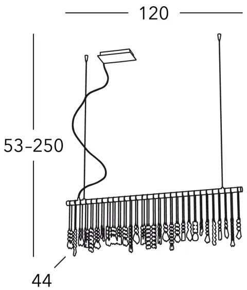 Kolarz 104.87.5 - Kristály csillár zsinóron STRETTA 7xG9/40W/230V fényezett króm