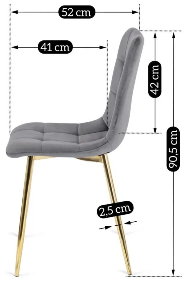 YORK szék, szürke, velúr