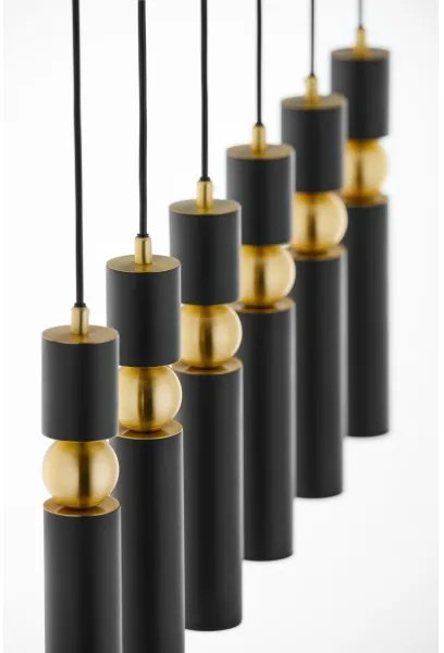 Jupiter 2005 - Csillár zsinóron ALAS 6xGU10/10W/230V fekete/arany