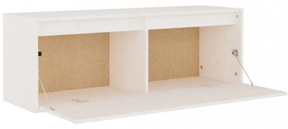 fehér tömör fenyőfa faliszekrény 100 x 30 x 35 cm