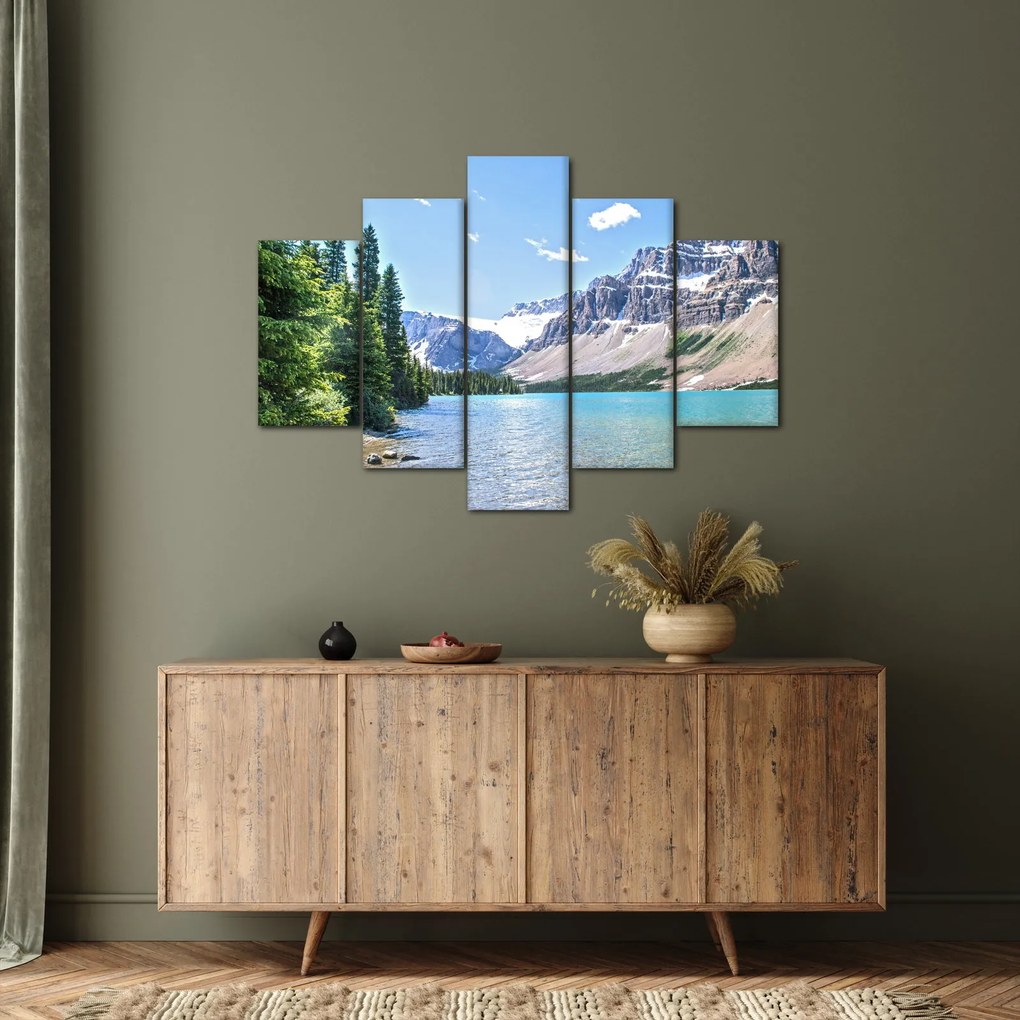 Egy alpesi tó képe (150x105 cm)