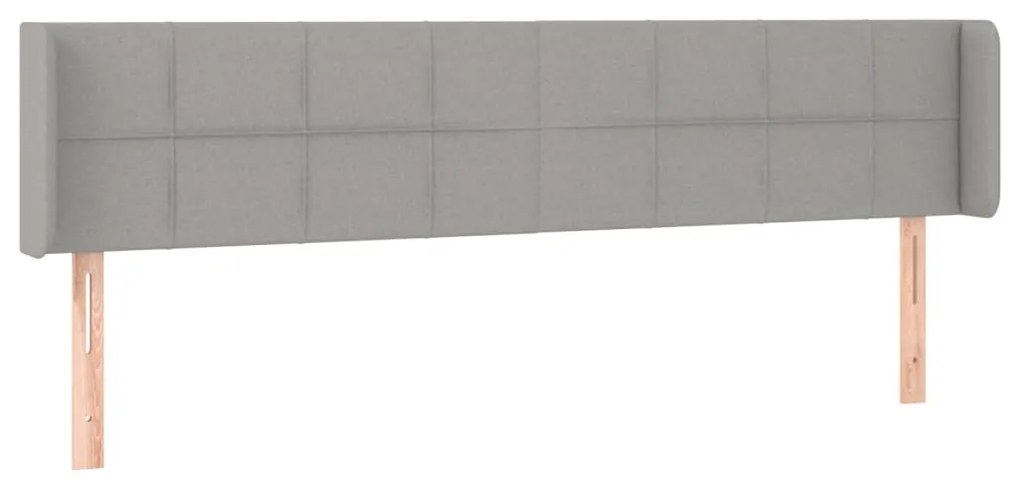 világosszürke szövet LED-es fejtámla 163 x 16 x 78/88 cm