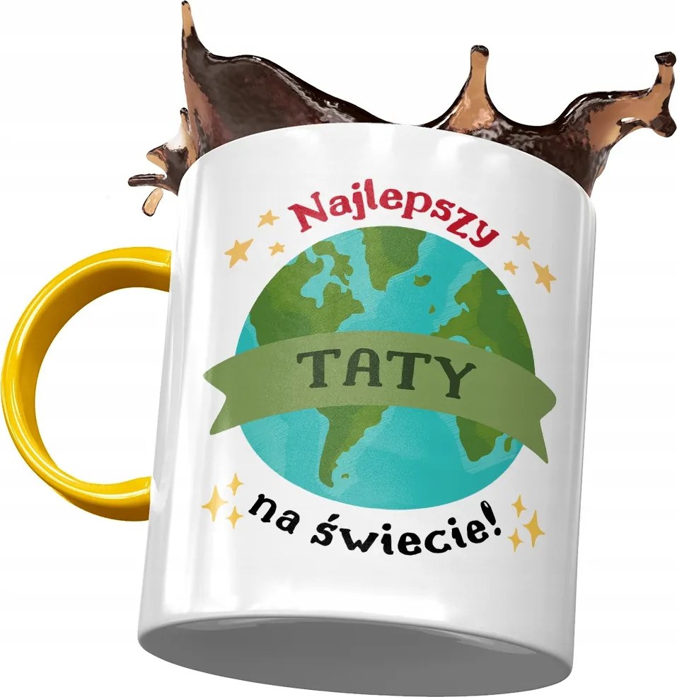 Sárga Bögre Apák Napjára Ajándék Nyomtatott Fotóval