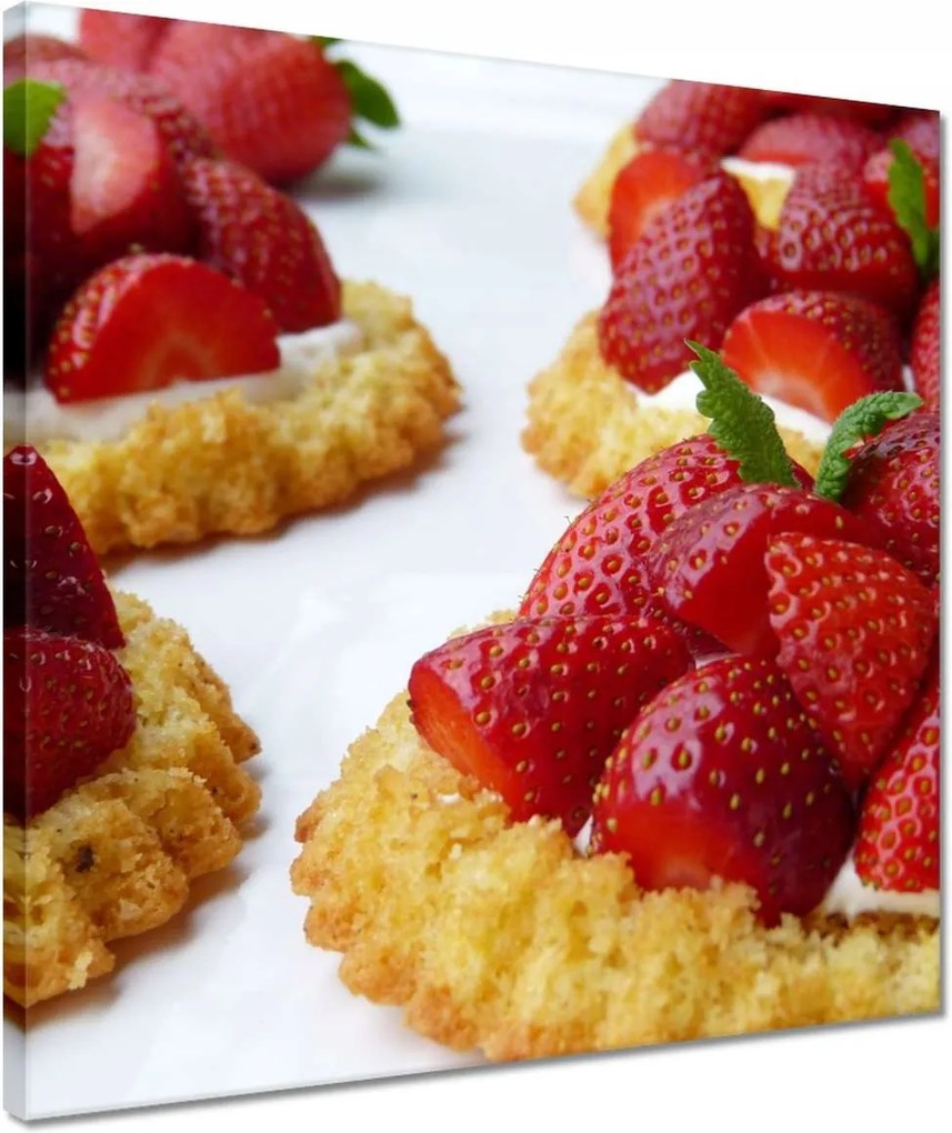 Vászonkép 40x40 Eper desszert