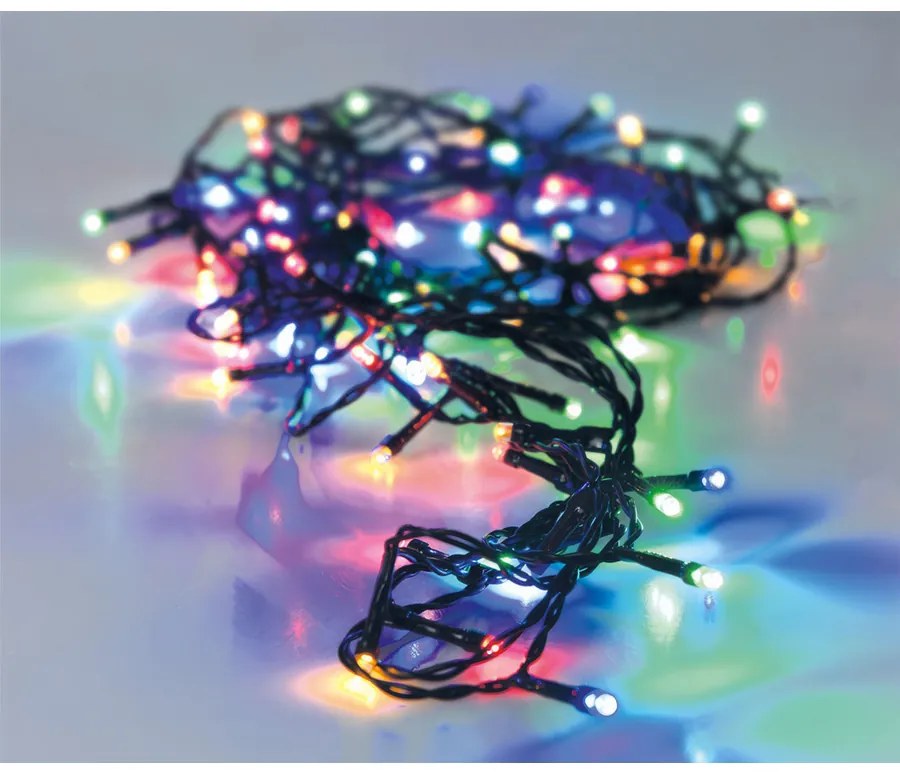 18 m-es 240 LED-es Karácsonyi kültéri-beltéri dekor fényfüzér, hálózati adateres, színes RGB, IP44