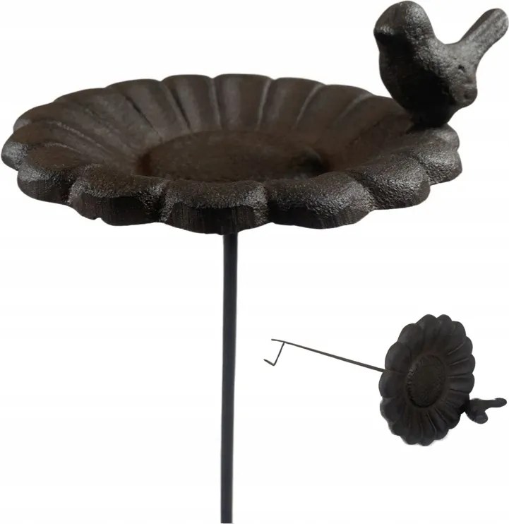 Madáretető Tál Kerti BEszúró tál öntöttvas itató a kertbe