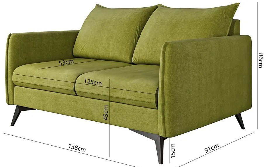 Zöld kanapé 138 cm Juli Bis – Ropez