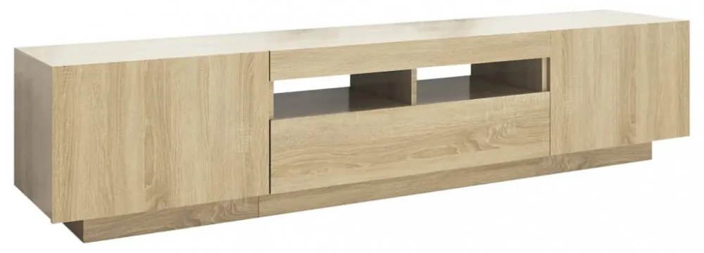 sonoma tölgy színű TV-szekrény LED-lámpákkal 180 x 35 x 40 cm