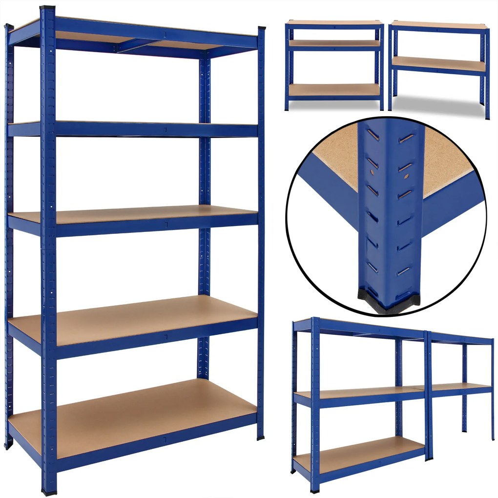 monzana® Polcos állvány 180x90x40 cm - kék