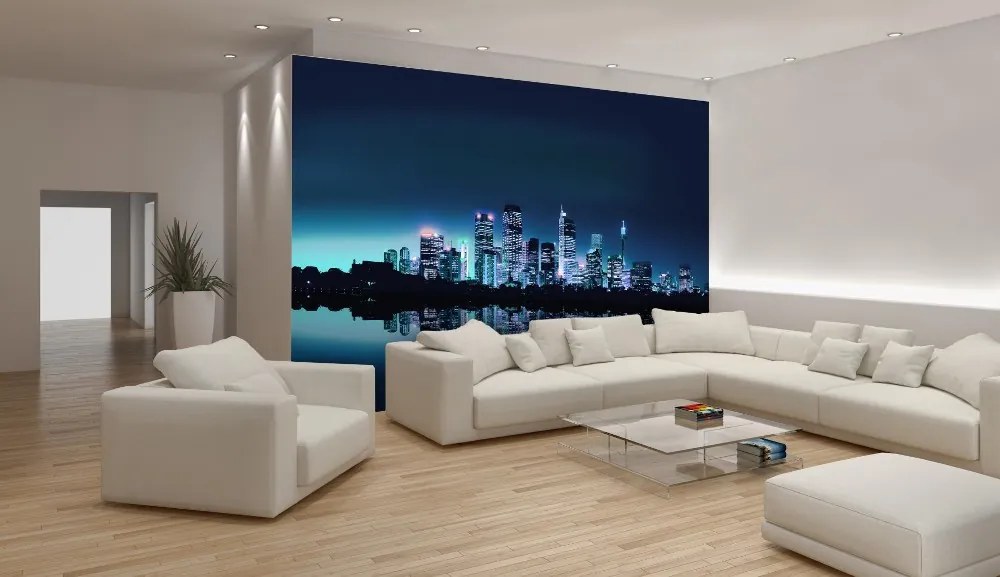 Éjszakai város poszter, fotótapéta, Vlies (104 x 70,5 cm)