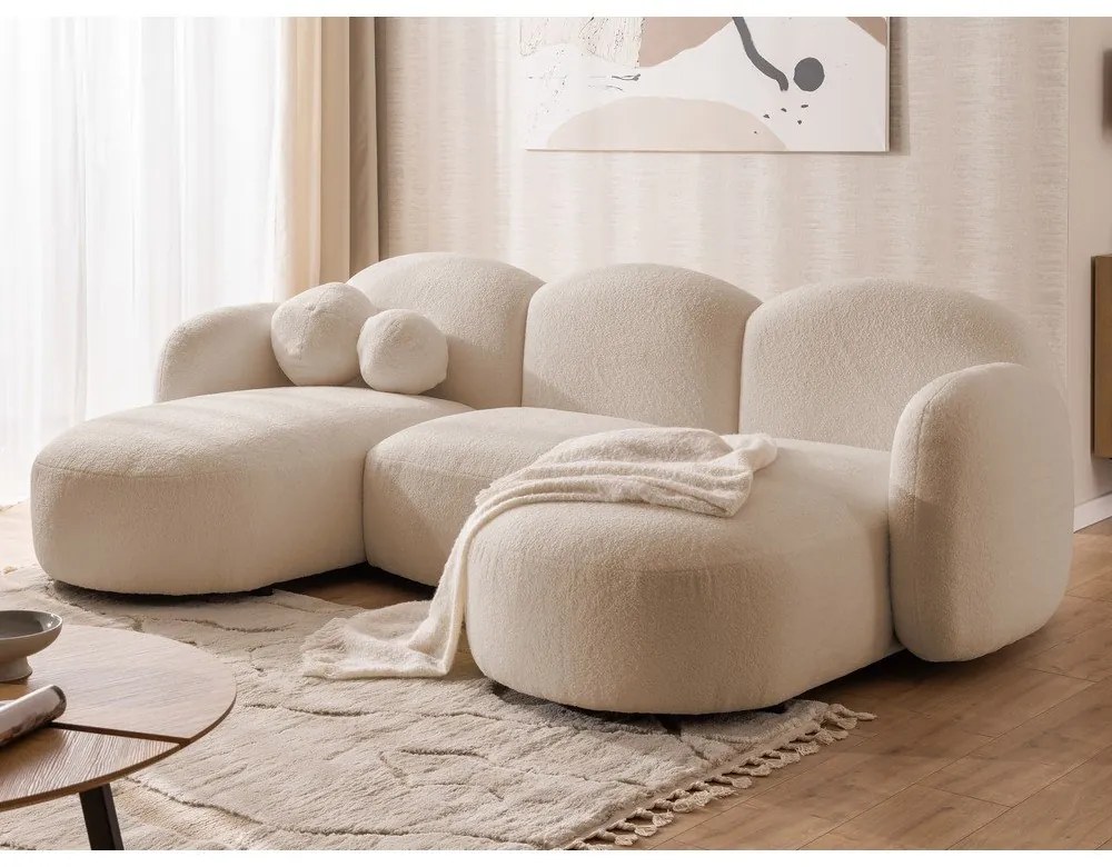 Világosbarna buklé sarokkanapé (U alakú) Orbit – Ropez