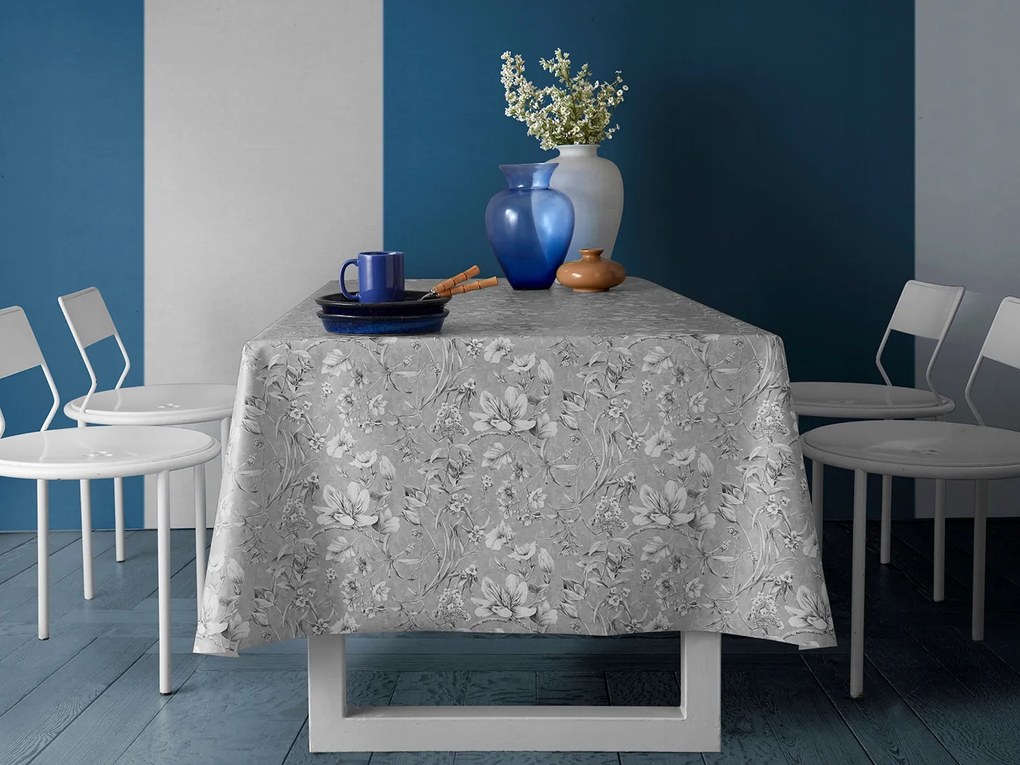 Cerata Abrosz Nem Szőtt Bőrből, Szürke, Virágmintás 140x200