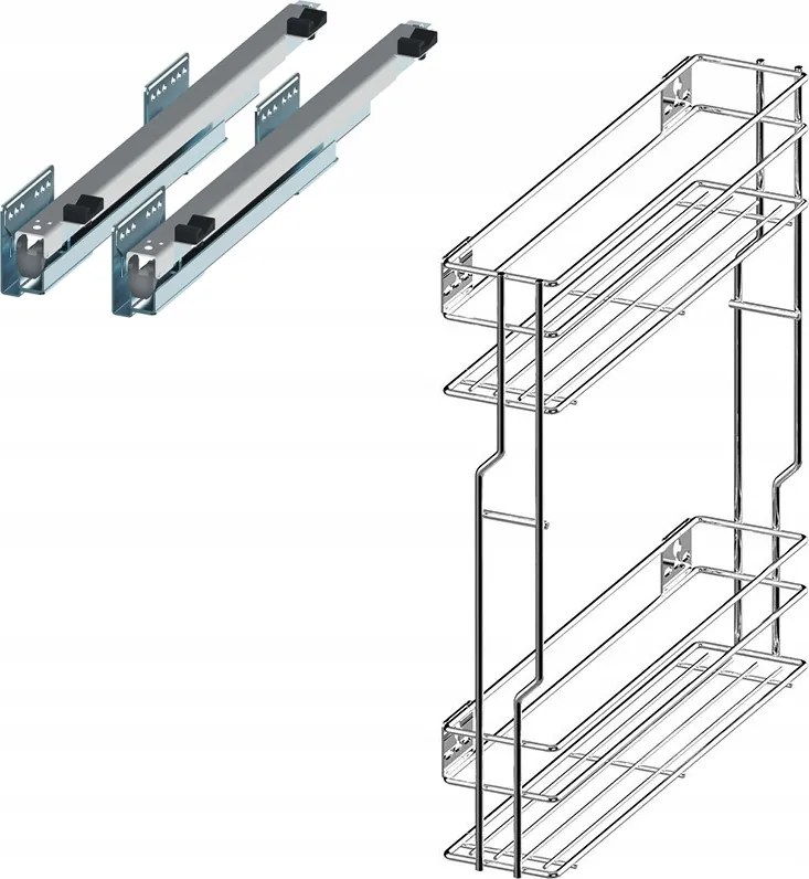 Cargo Oldalkosár 2 Polc Rejs Variant Multi 250MM L450 Jobb Oldali Vezetősín