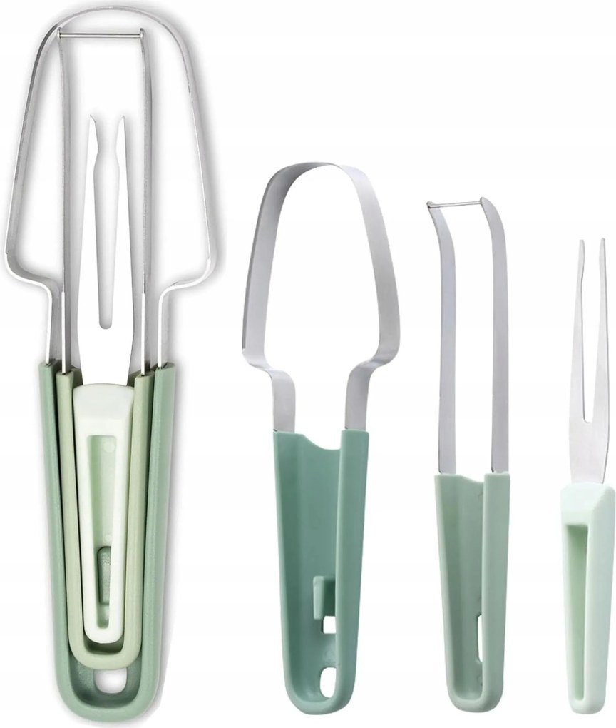 Rozsdamentes acélból készült 3az1ben görögdinnye szeletelő készlet