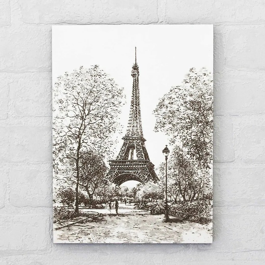 Eiffel-torony Párizsban - Gravírozott 3D falikép