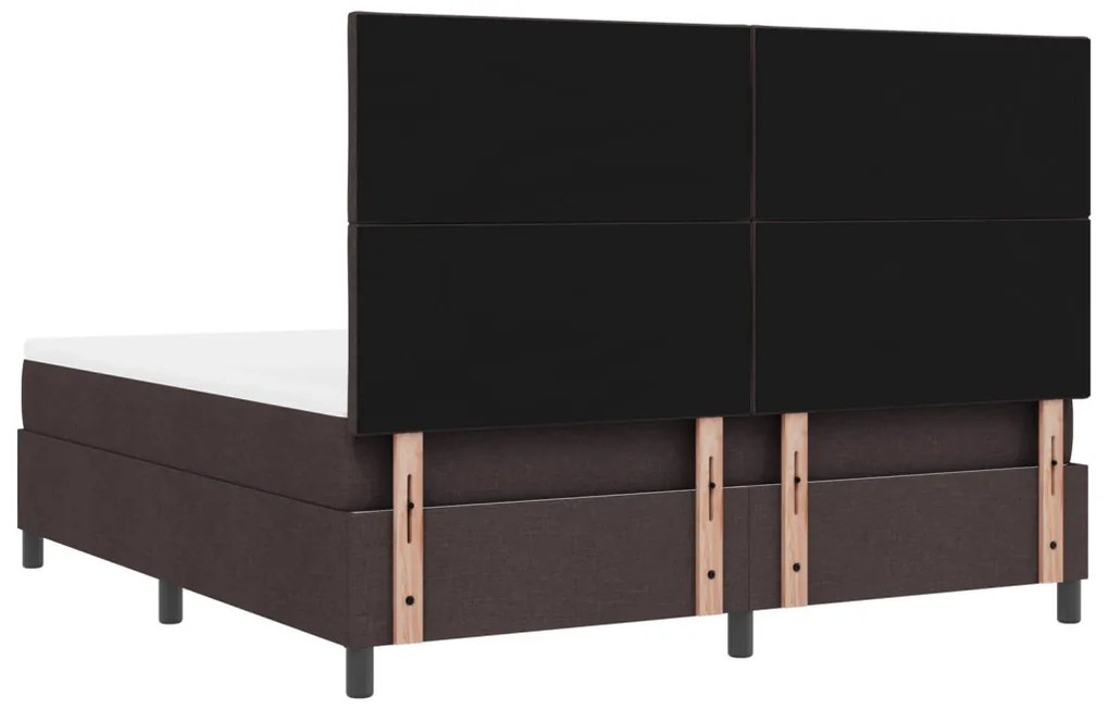 Rugós ágy matraccal és LED - sötétbarna - 180 x 200 cm szövet.