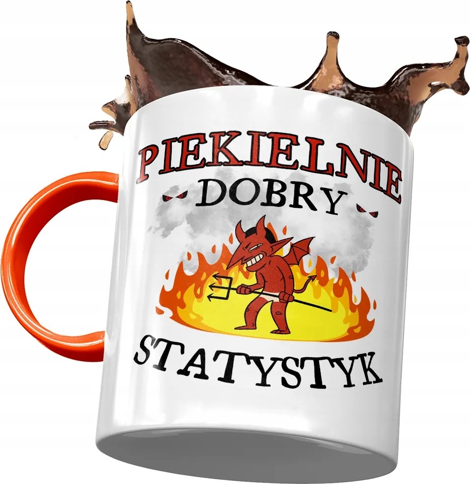 Narancssárga bögre Statisztika Pokolian Jó Nyomtatott Fotóval