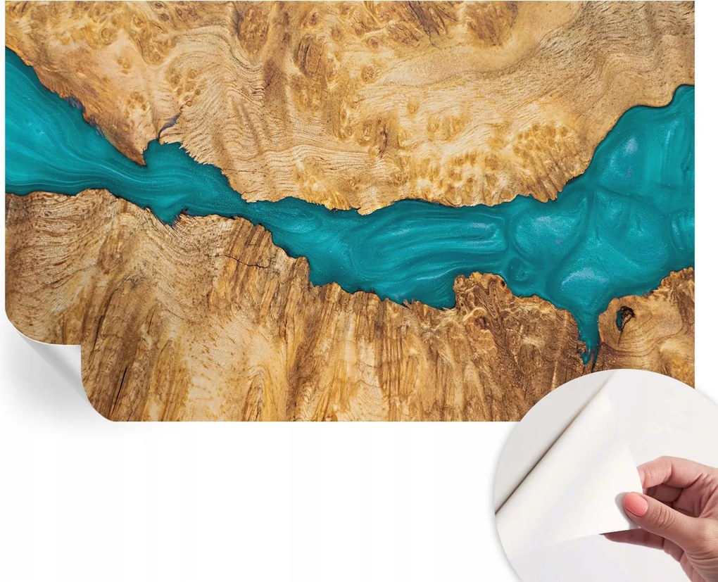 Öntapadós tapéta Divatos 3D fali ragasztóval Fa és műgyanta 416x254 cm