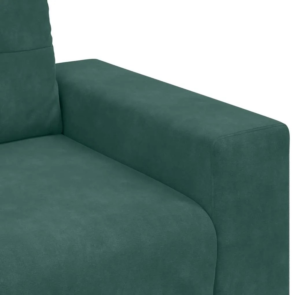 sötétzöld bársony loveseat kanapé 120 cm