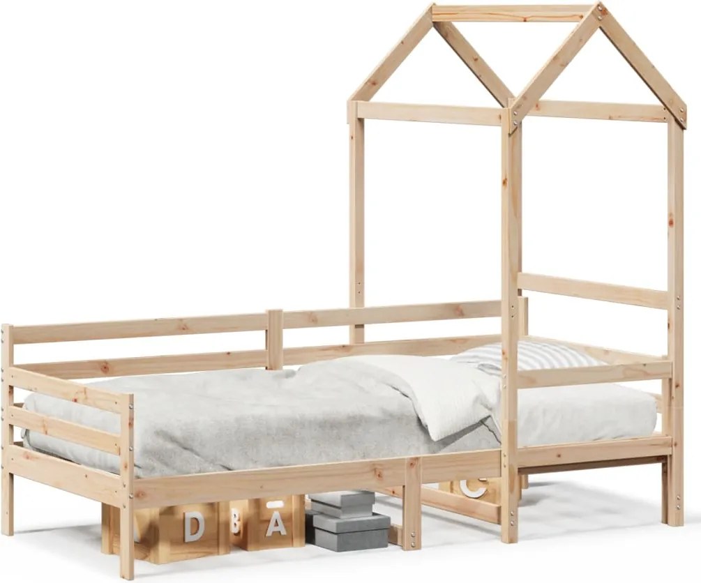 vidaXL tömör fenyőfa kanapéágy tetővel 80 x 200 cm