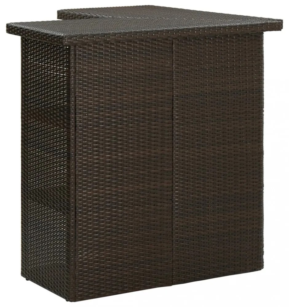 8 részes barna polyrattan kerti bárszett párnával