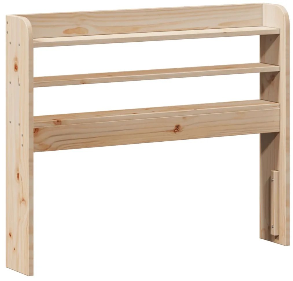 tömör fenyőfa fejtámla polccal 75 cm
