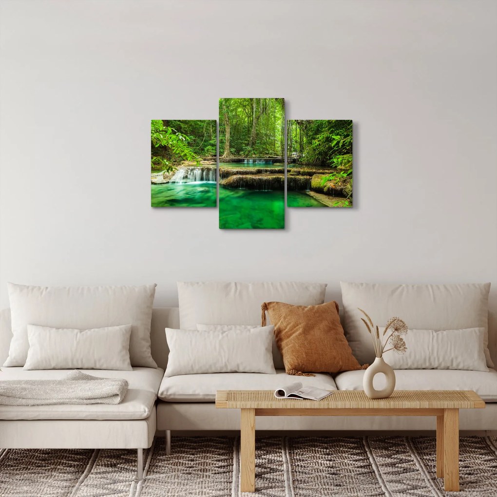 Kép - Erawan vízesés Kanchanaburiban, Thaiföldön (90x60 cm)