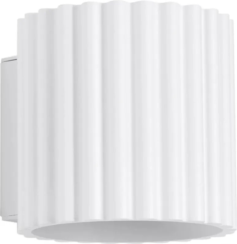 Fali lámpa fehér bordázott cső 10 cm felső alsó 1xG9 10W Aura Sollux