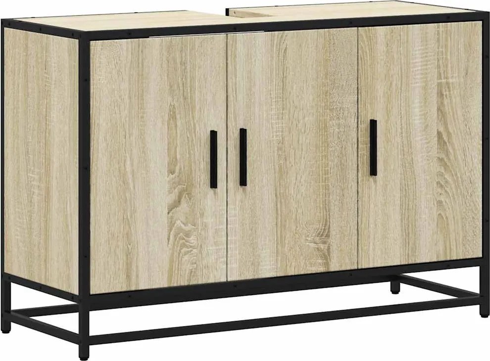vidaXL sonoma tölgyfa fürdőszobai mosdószekrény 90 x 33 x 60 cm