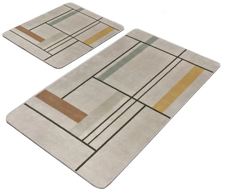 Világosbarna fürdőszobai kilépő szett 2 db-os 60x100 cm – Mila Home