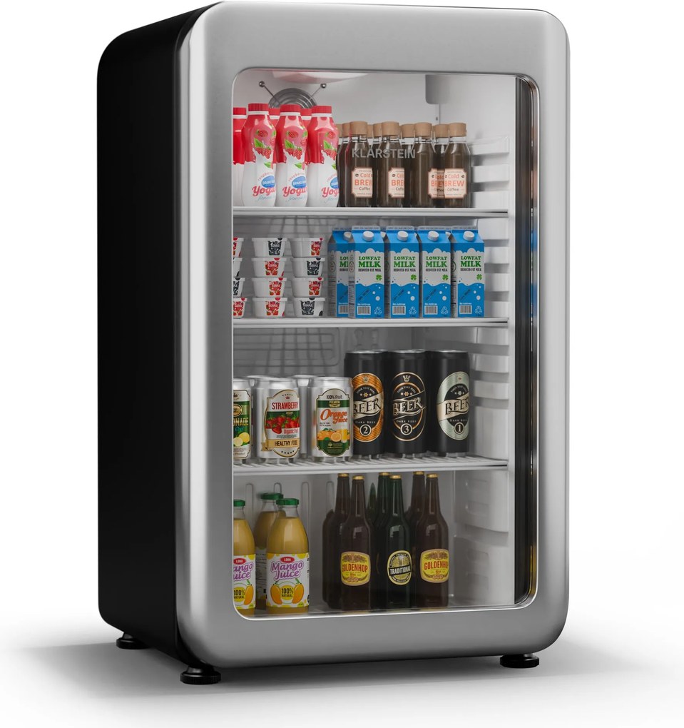 Klarstein Audrey Evo italhűtő, Rretro kivitel, üvegajtó, 93 L, EEK C