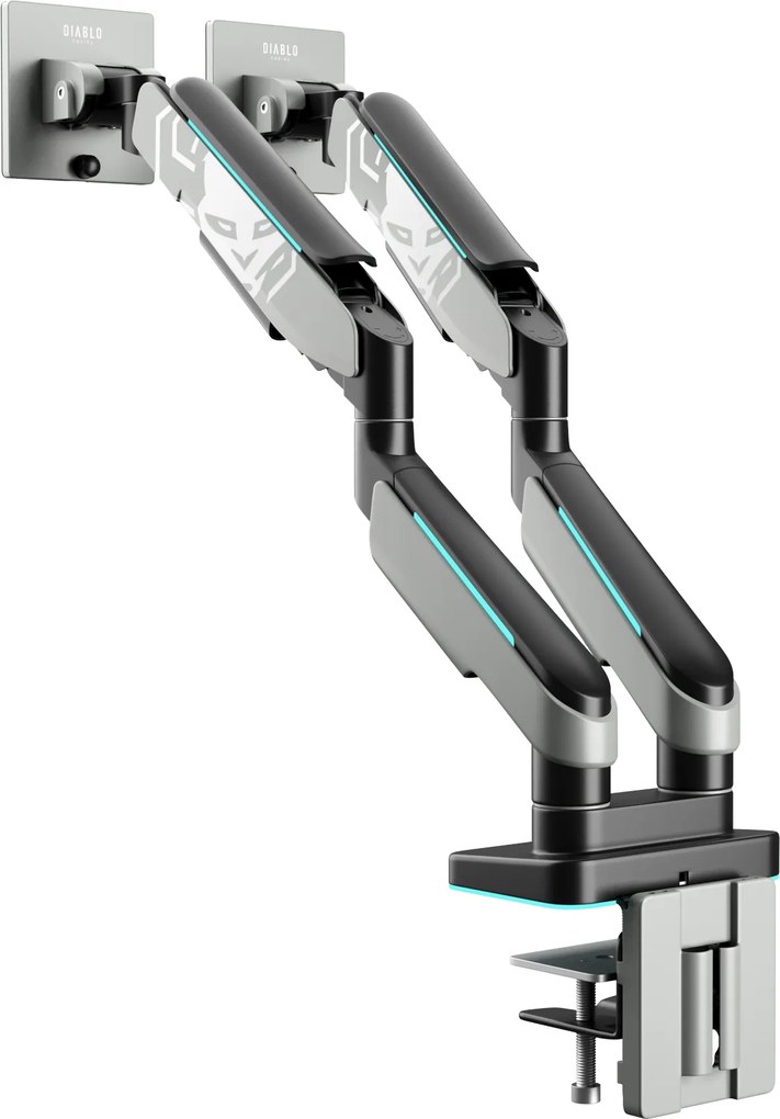 Dupla monitortartó 35" RGB, szürke-fekete: Diablo X-Arm Dual