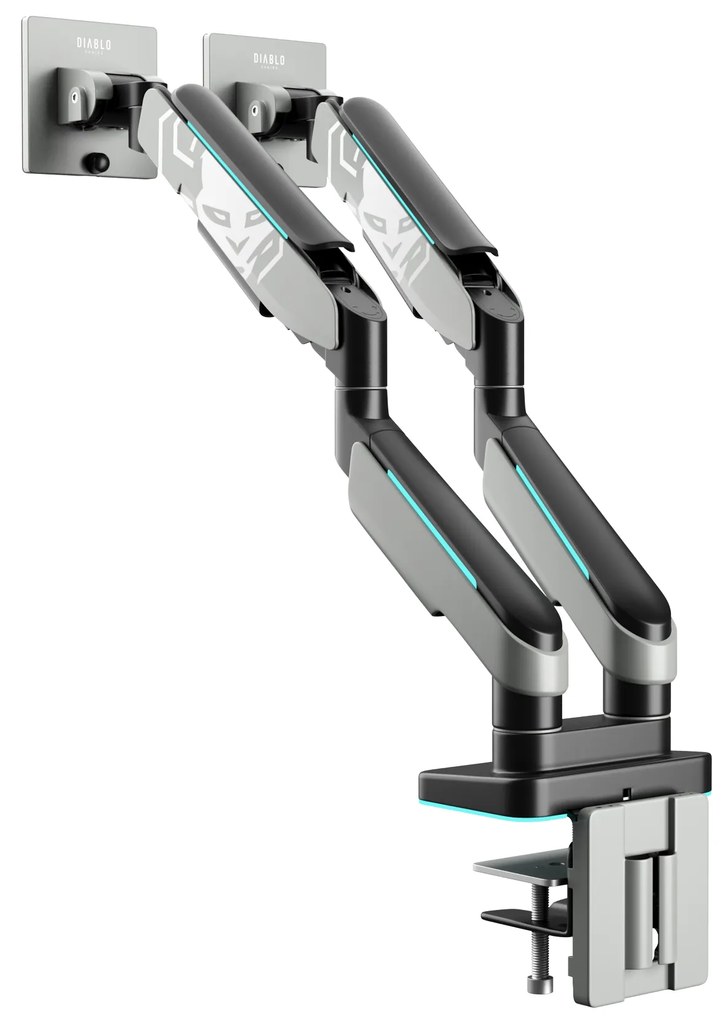Képernyőállvány két 49 hüvelykes monitorhoz, szürke-fekete RGB X-Arm Dual