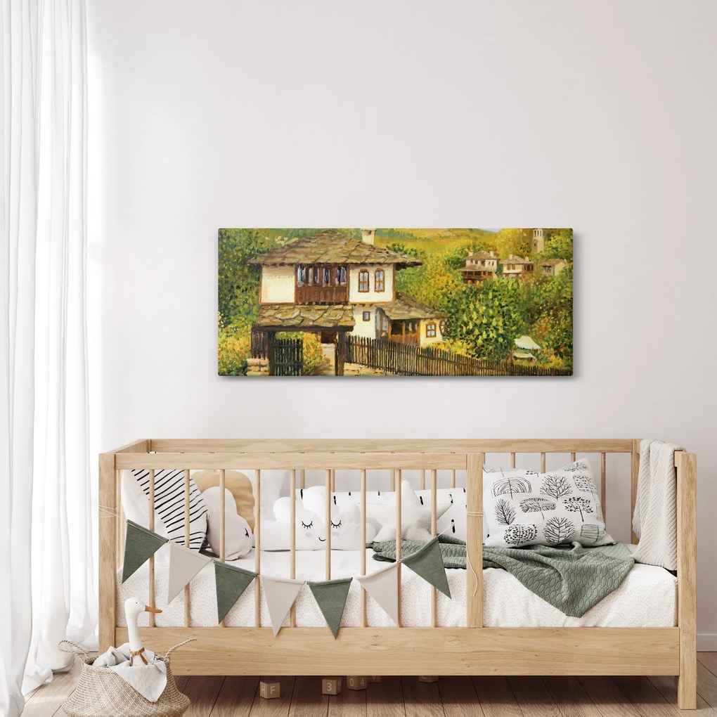 Kép - Házak nyáron (120x50 cm)
