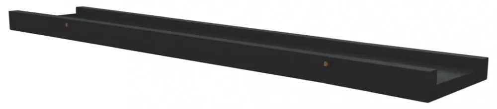 2 db fekete MDF szegélypolc képkeretekhez 60 x 9 x 3 cm
