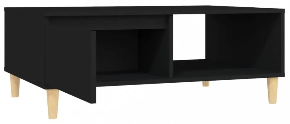 fekete szerelt fa dohányzóasztal 90 x 60 x 35 cm