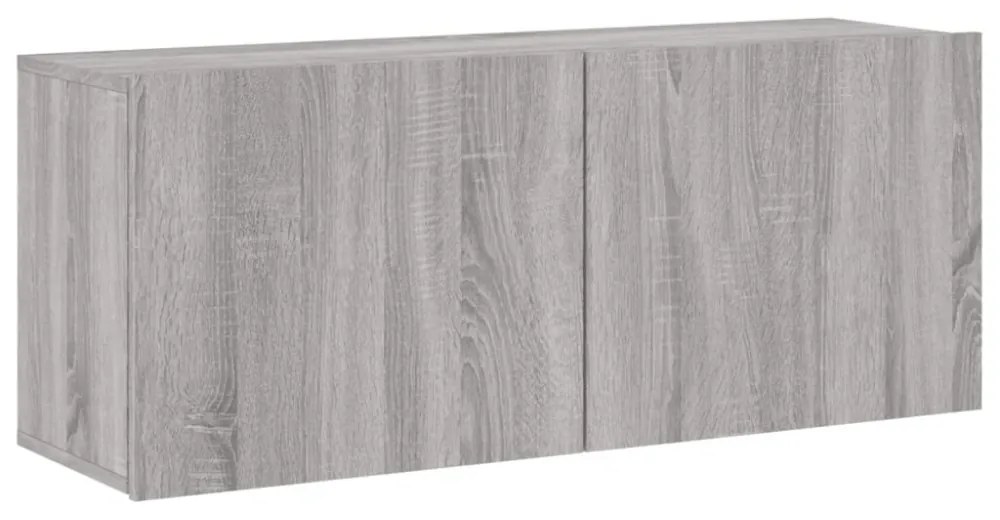 szürke sonoma színű falra szerelhető TV-szekrény 100x30x41 cm