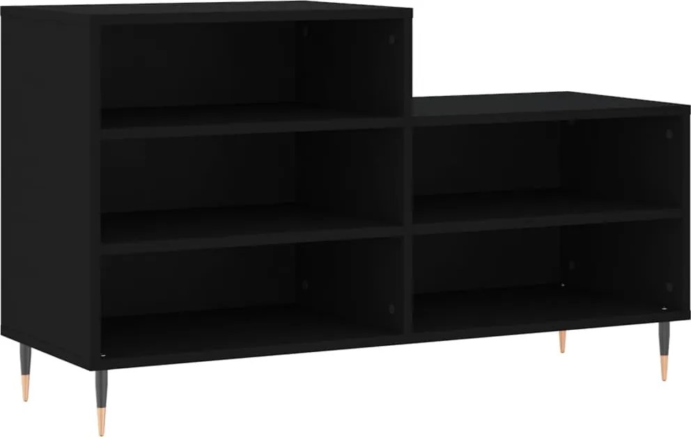vidaXL fekete szerelt fa cipősszekrény 102x36x60 cm