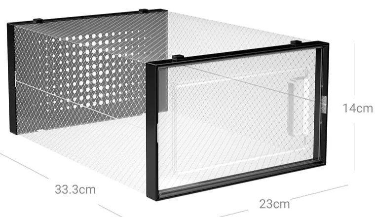 MARI cipőrendező, 18 rekesz, átlátszó/fekete SongmicsHome