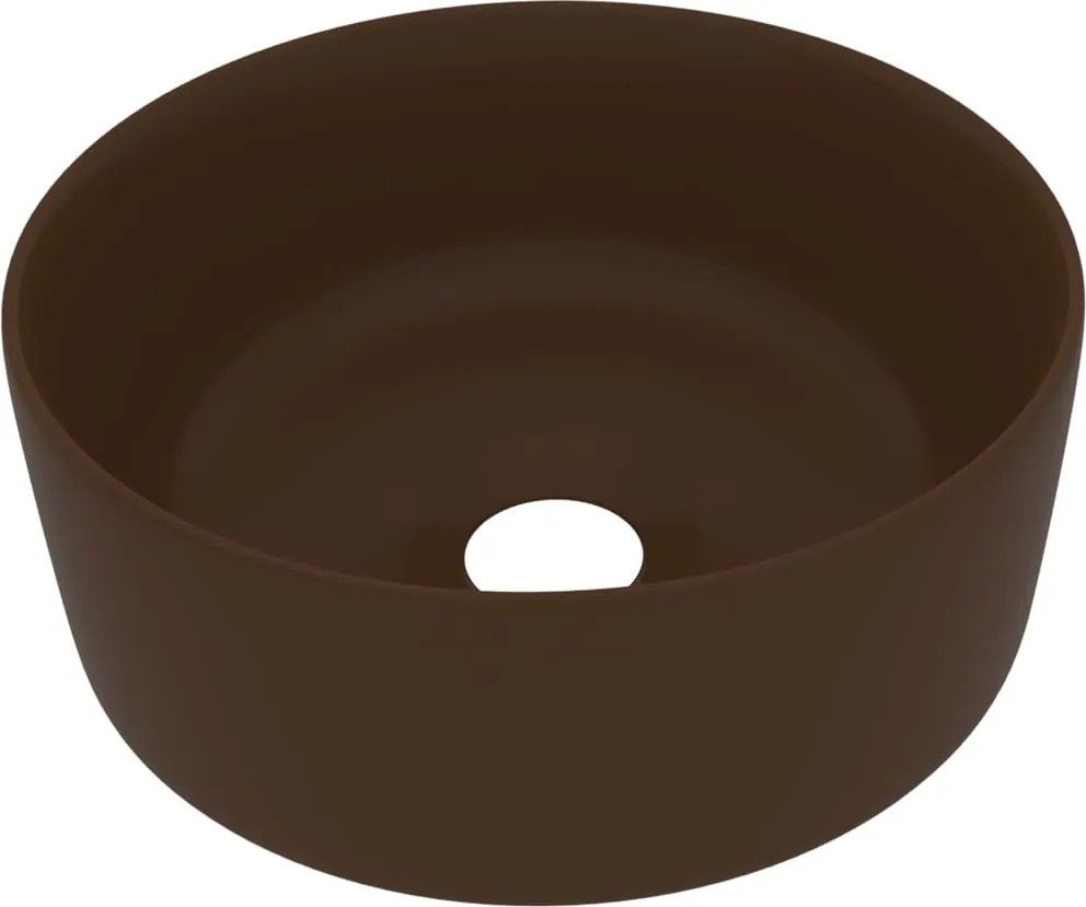 vidaXL kerek matt sötétbarna kerámia luxus mosdókagyló 40 x 15 cm