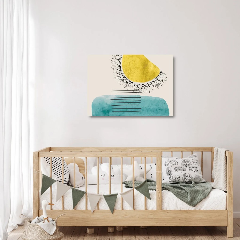 Üveg kép - Absztrakt festmény a strandról N⁰2 (70x50 cm)