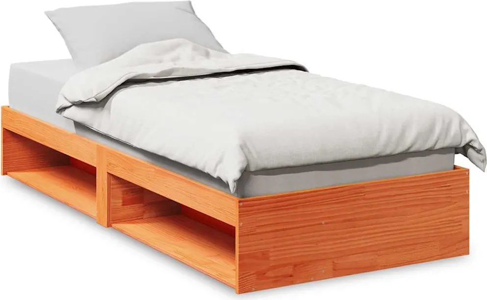 vidaXL kanapéágy ágy matrac viaszbarna 75x190 cm tömör fa fenyőfa