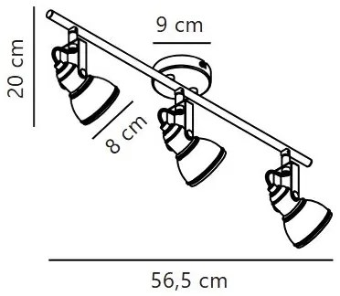 Nordlux - Spotlámpa ASLAK 3xGU10/35W/230V